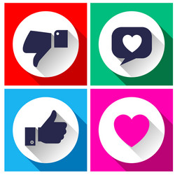 simple buttons with user feedback social network vector