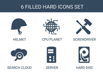 6 hard icons vector