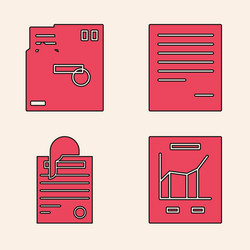 Set document with graph chart ordered envelope vector