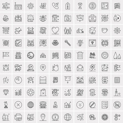 100 business icons universal set for web vector image
