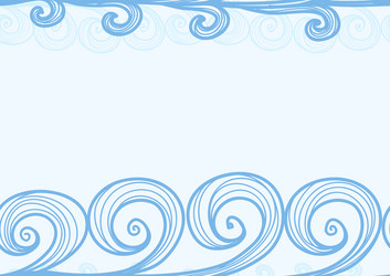 Seamless background of hand-drawn sea waves vector