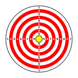 Shooting range paper target with divisions marks vector