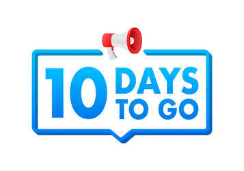 10 days to go countdown timer clock icon time vector image