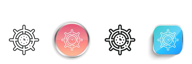 clocks icon thin linear regular and button style vector image