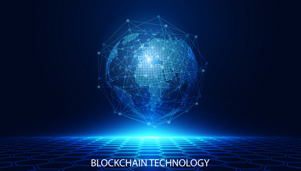 Digital Network & Blockchain vector image