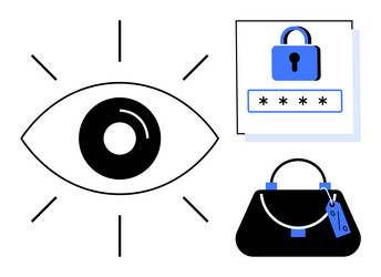 eye with security lock password input vector image