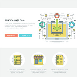 flat line business concept web site header vector image