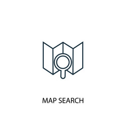 Map search concept line icon simple element vector
