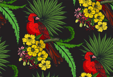seamless pattern with compositions of hand vector image
