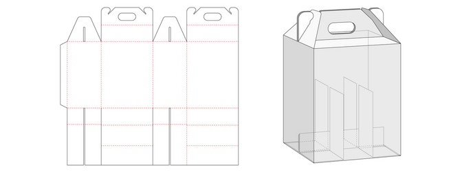 Packaging rectangle box die cut template design Vector Image