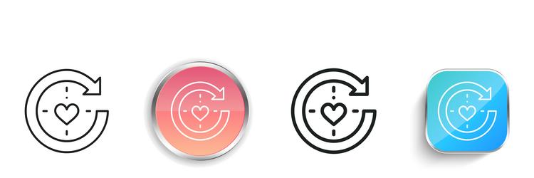 clockwise icon thin linear regular and button vector image