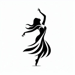 Dancer Silhouette in Motion Vector Image