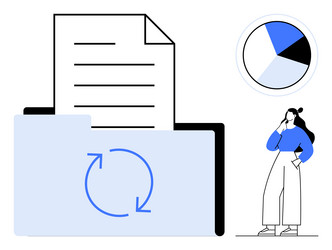 data management concept with folder document vector image
