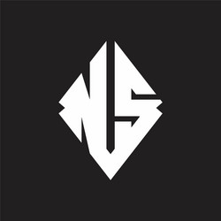 ns logo monogram with sharp square design template vector image