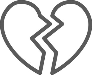 broken heart valentine day line icon vector