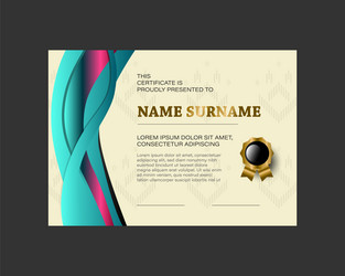 certificate template with texture dynamic wave vector image