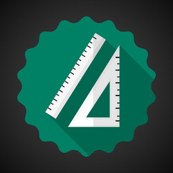 designer drawing item ruler flat icon with long vector image