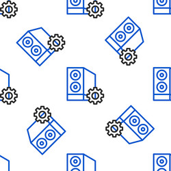 line case computer setting icon isolated vector image