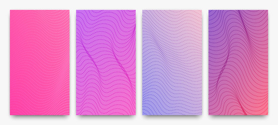 set of halftone gradient backgrounds with dots vector image