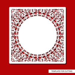 Square frame with a carved pattern vector