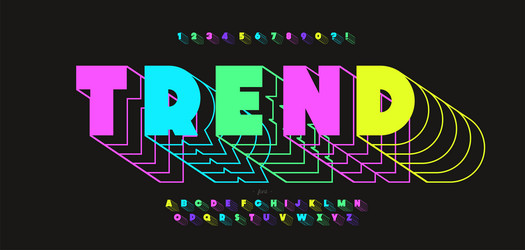 trend font colorful style Vector Image
