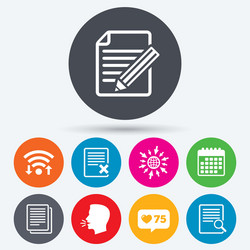 document icons search delete and edit file vector image