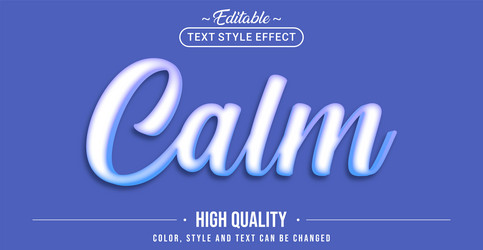 editable text style effect - calm theme vector image