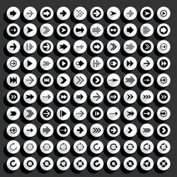 flat arrow icon circle web button vector image