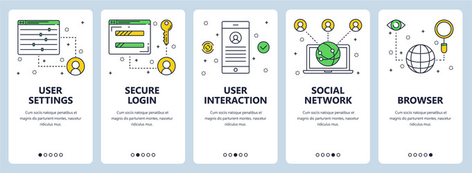 modern thin line user settings vertical web vector