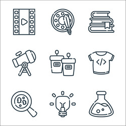 Nerd line icons linear set quality vector