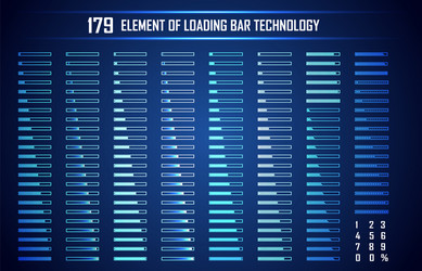 set loading bar abstract digital technology ui vector