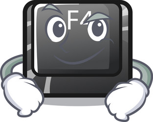 Smirking button f4 isolated with character vector