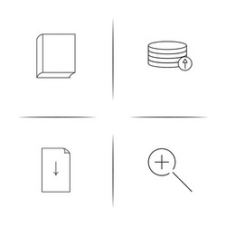 web and text simple linear icon setsimple outline vector image