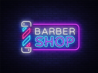 Barber shop sign design template vector