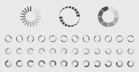 circular loading buffering icons set vector image