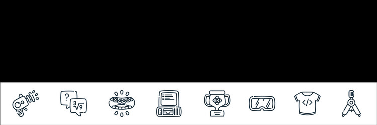nerd line icons linear set quality vector