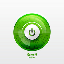 power button with empty glass screen vector image