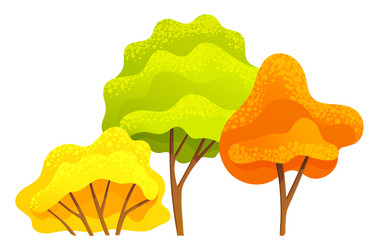 autumn tree different sizes and forms trees vector