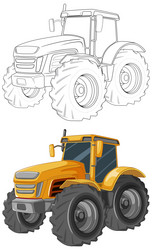 Old yellow tractor Stock Vector by ©kokandr 5621800