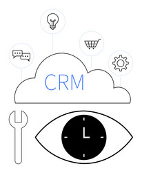 cloud-based crm tools with insights vector image
