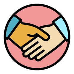 democracy handshake icon color outline vector