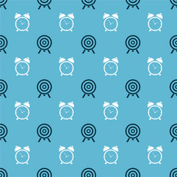 set target and alarm clock on seamless pattern vector image