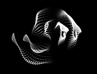 3d dynamic node of big data dots science wave vector image