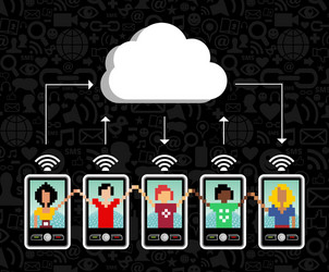 Cloud Computing Network Background vector image