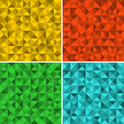 Set of seamless patterns with triangles vector