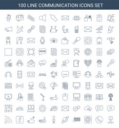 100 communication icons vector