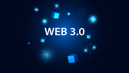 abstract web 30 and blockchain square technology vector image