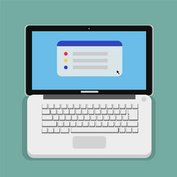 flat computer laptop design with keyboard vector