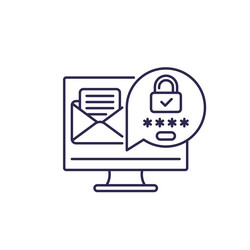 mail access icon authentication with a password vector image