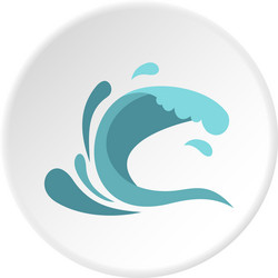 little wave icon circle vector